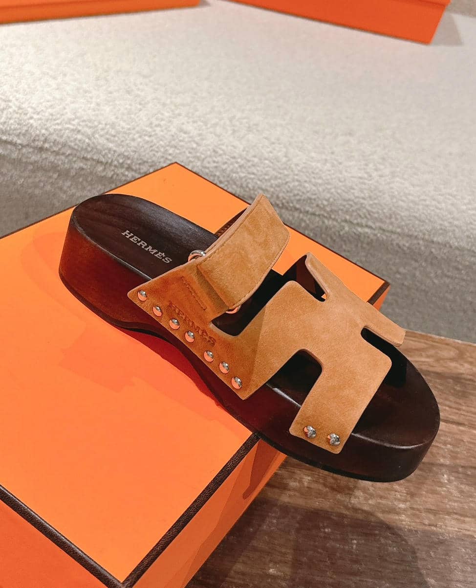 Hermes wooden sole sandals-15